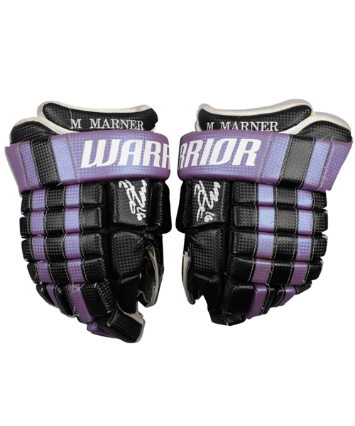 Mitch Marners 2011-12 Vaughan Kings Signed Warrior Game-Worn Pre-NHL Gloves with Family LOA