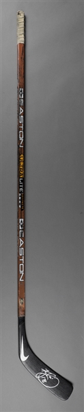 Kyle McLarens Late-1990s Boston Bruins Signed Easton Game-Used Stick from Ray Bourque Collection with His Signed LOA