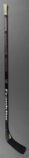 Ron Francis Mid-to-Late-1990s Pittsburgh Penguins / Carolina Hurricanes Franklin Game-Used Stick from Ray Bourque Collection with His Signed LOA