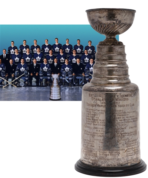 Don Simmons 1961-62 Toronto Maple Leafs Stanley Cup Championship Trophy with Family LOA (13")