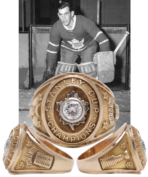 Don Simmons 1963-64 Toronto Maple Leafs Stanley Cup Championship 10K Gold and Diamond Ring with Family LOA