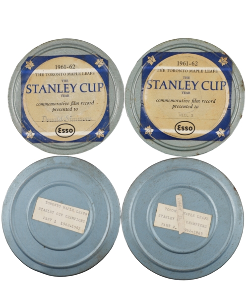 Don Simmons 1961-62 and 1962-63 Toronto Maple Leafs Stanley Cup Champions 8mm Film Reels with Family LOA