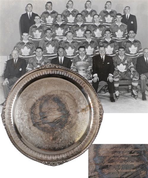 Don Simmons 1963-64 Toronto Maple Leafs Stanley Cup Championship Tray with Family LOA (14 1/2")