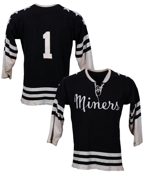 Late-1960s/Early-1970s ASHL Drumheller Miners Game-Worn Jersey Attributed to Goalies Don Wallis and Russ Gillow