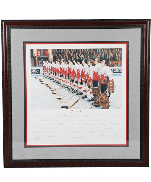 Joe Sgros 1972 Canada-Russia Series Team Canada "OCanada" Team-Signed Limited-Edition P.E. Daniel Parry Lithograph #13/40