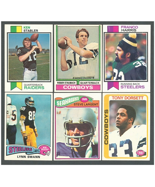 1973-82 Topps NFL Football Card Set and Near Set Collection of 8 Plus Shoebox of 1980s Cards