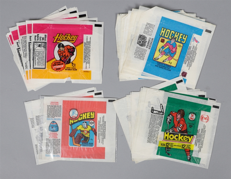 1960s/1980s O-Pee-Chee and Topps Hockey and Baseball Wrapper Collection of 290+