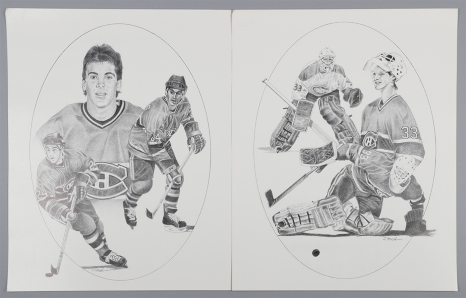 1986-87 Kraft Hockey Prints (41) Including Roy, Hawerchuk, and McDonald