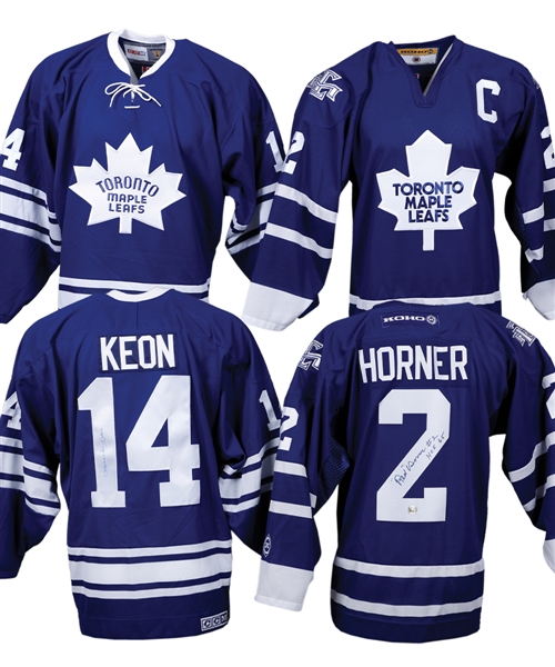 Toronto Maple Leafs Signed Hockey Jersey Collection of 7 Including Horner, Keon, Kennedy and Sittler