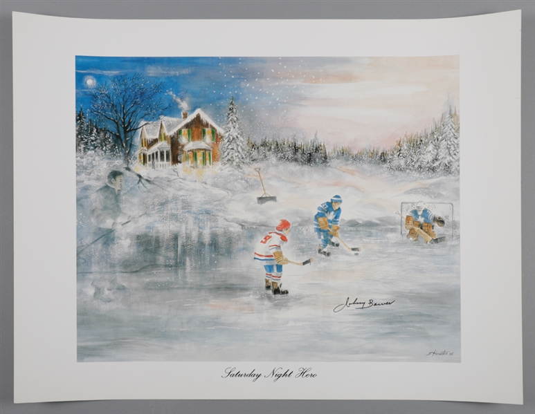 Hockey Signed and Multi-Signed Lithograph Collection of 6 Including Bower, Mahovlich, Cournoyer, Hull, Bucyk and Dionne