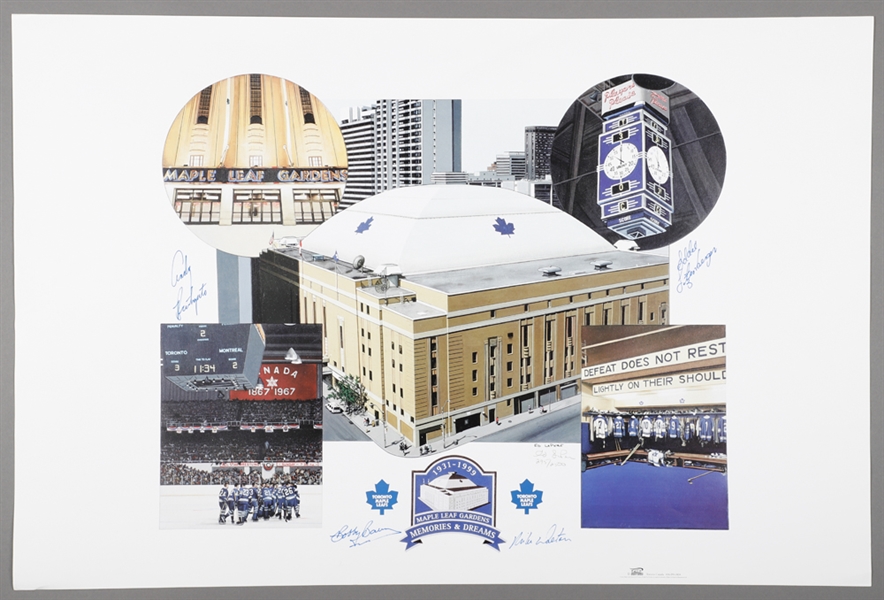 Toronto Maple Leafs Multi-Signed Lithograph / Photo Collection of 4 Including Kennedy, Bathgate, Bower, Mahovlich and Vaive