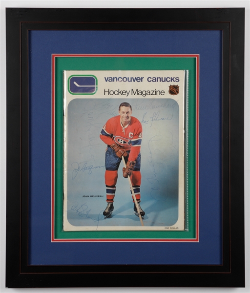 Early-1970s Montreal Canadiens, New York Rangers and Philadephia Flyers Team-Signed Framed Programs (3)