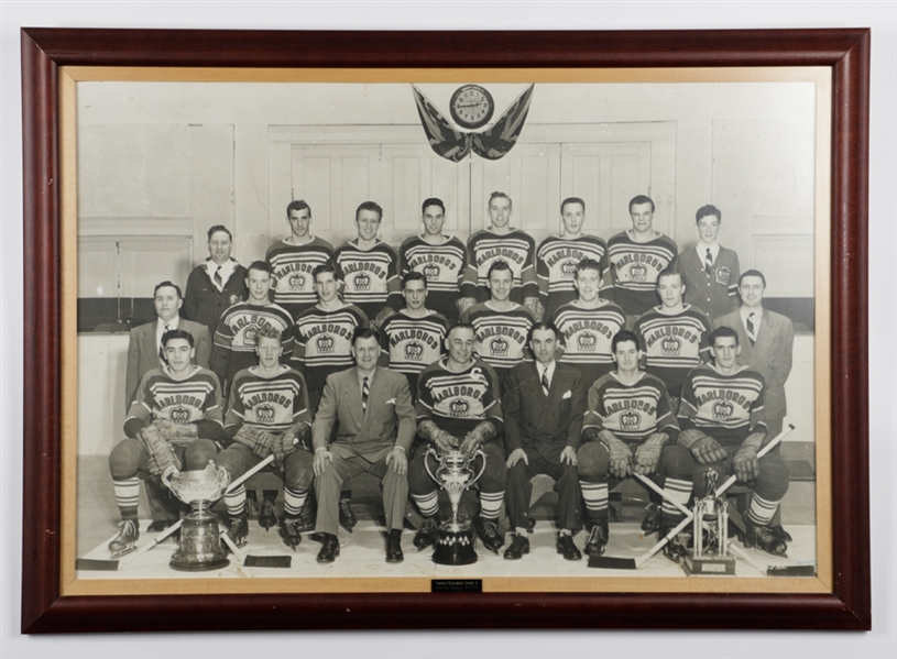 Toronto Marlboros 1949-50 Allan Cup Champions Large Framed Team Photo with George Armstrong (24” x 33 ½”)