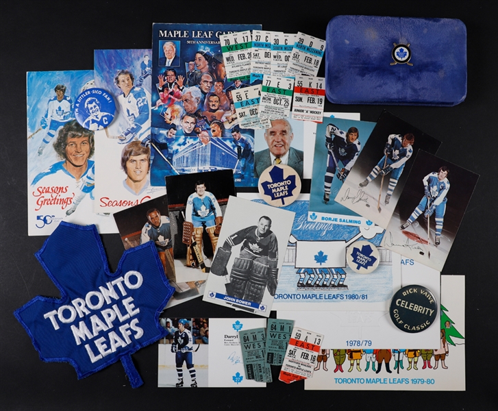 Vintage Hockey Memorabilia Collection Including Lots of Toronto Maple Leafs Items