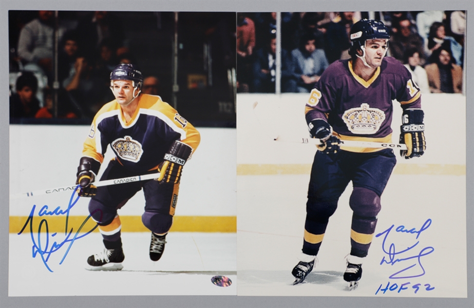 Marcel Dionne Signed Los Angeles Kings Photos (2), Puck and McFarlane Figurine with LOA