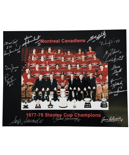 Montreal Canadiens 1977-78 Stanley Cup Champions Team-Signed Photo by 15 with LOA (12” x 15”)