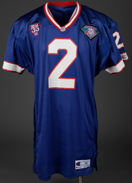 Steve Christies 1994 Buffalo Bills Game-Worn Jersey - Bills 35th Patch! - NFL 75th Patch!