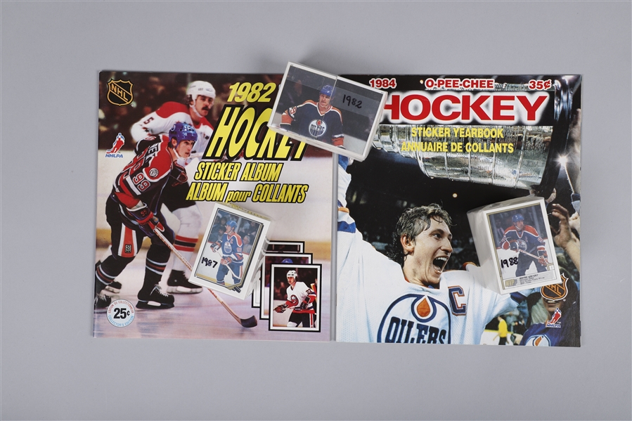 1979 to 1989 Panini and O-Pee-Chee Hockey Stickers Complete Sets (9) Plus Albums