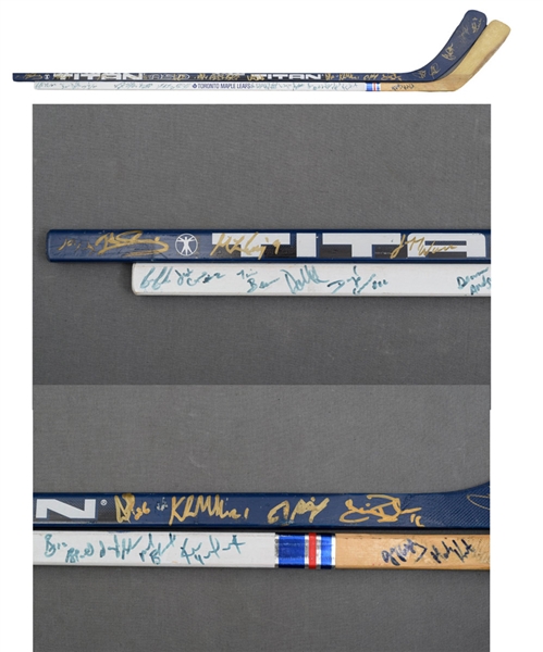 Toronto Maple Leafs / Newmarket Saints Team-Signed Jersey, Stick and Memorabilia Collection of 4