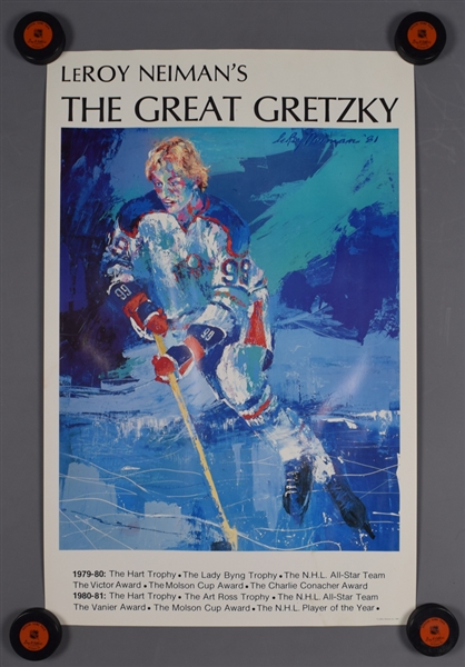 Vintage 1981 LeRoy Neiman "The Great Gretzky" Poster Collection of 7