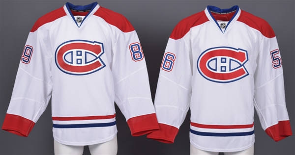 Tim Bozon’s and Kevin Gagne’s 2012-13 Montreal Canadiens Game-Issued Away Jerseys with Team LOAs