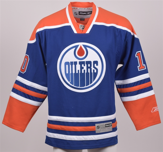 Edmonton Oilers Jersey Signed by Taylor Hall at the 2010 NHL Entry Draft with Paul Coffeys Signed LOA 