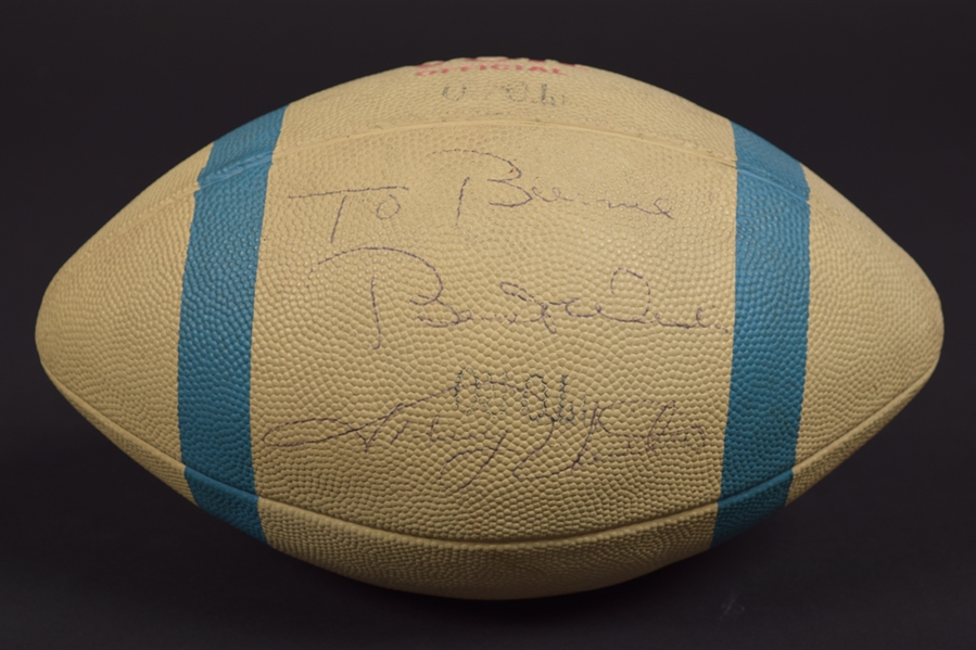 Johnny Unitas Signed Vintage Voit Football with JSA LOA Plus 49ers Multi-Signed Football Including St. Clair, McElhenny, Perry and Nomellini with PSA/DNA LOA
