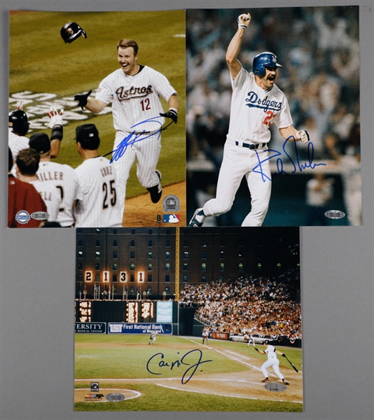 Cal Ripken Jr "2131", Kirk Gibson "1988 World Series" and Jeff Kent "2004 NLCS" Signed Photos with Steiner COAs