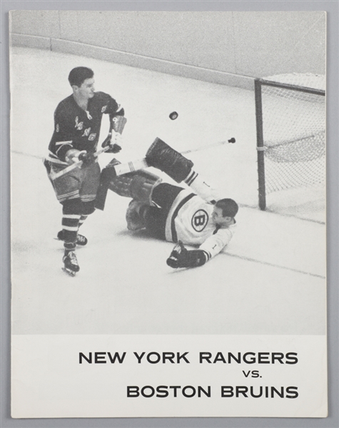 Madison Square Garden 1961-62 Program Signed by 8 New York Rangers Including Harvey, Ratelle, Worsley and Bathgate
