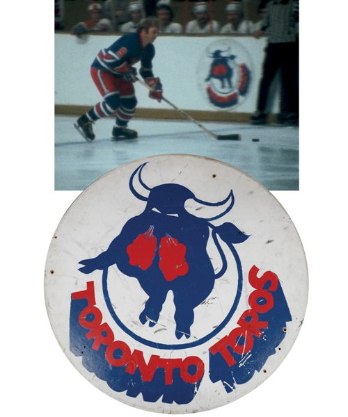 Mid-1970s WHA Toronto Toros Team Logo Board Sign from Maple Leaf Gardens (36")