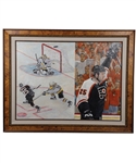Keith Primeaus Philadelphia Flyers May 4th 2000 Eastern Conference Semifinals Fifth Overtime Game-Winning Goal and 2004 Eastern Conference Final Game #6 Goal Framed Painting with His Signed LOA 