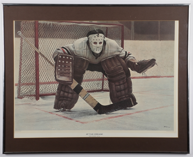 Ken Danby 1972 "At the Crease" Hockey Goalie Framed Lithograph (24" x 30")