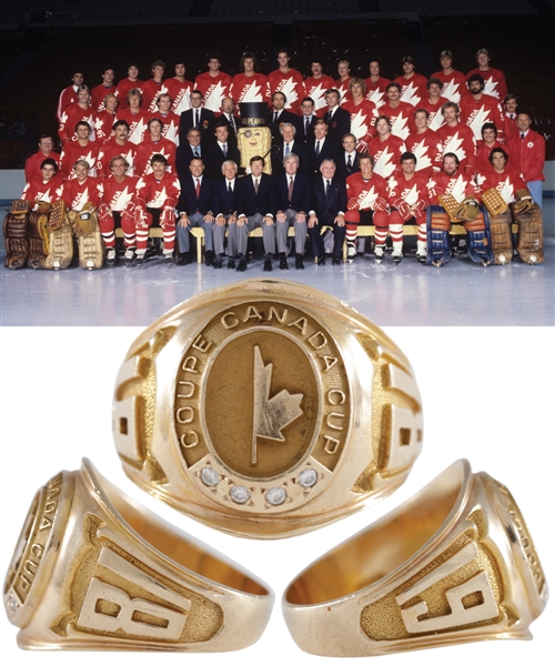 Ray Bourques 1981 Canada Cup 10K Gold and Diamond Ring with His Signed LOA