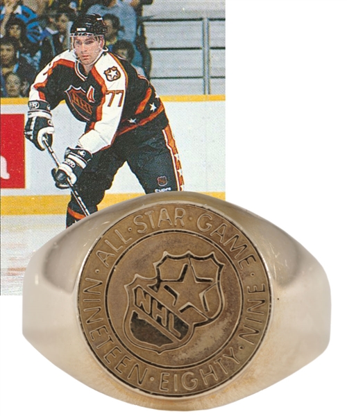 Ray Bourques 1989 NHL All-Star Game 10K Gold and Diamond Ring with His Signed LOA 
