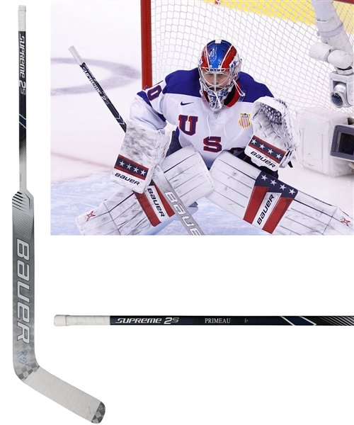 Cayden Primeaus 2019 World Junior Championships Team USA Signed Bauer Game-Used Stick with LOA