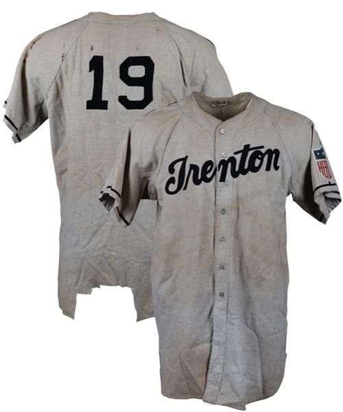 Trenton Packers 1942-44 Interstate League Game-Worn Flannel Jersey with LOA - Health Patch!