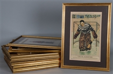 1928-32 "La Presse" Framed Hockey Picture Collection of 8 Goalies Including Gardiner, Hainsworth, Thompson and Benedict