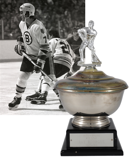 Ray Bourques 1980-81 "WITS Bruins Radio Network Three Star Award" Third Star Trophy with His Signed LOA (13")