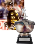Ray Bourques 1990-91 "Bruins Radio Network Three Star Award" Second Star Trophy with His Signed LOA (15")