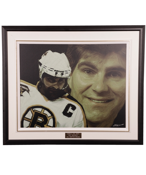 Ray Bourques Boston Bruins "Simply the Best" Framed Original Art with His Signed LOA (22" x 26")
