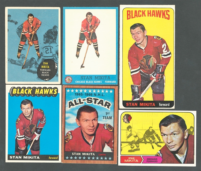 Stan Mikita 1961-62 to 1972-73 O-Pee-Chee and Topps Hockey Card Collection of 11