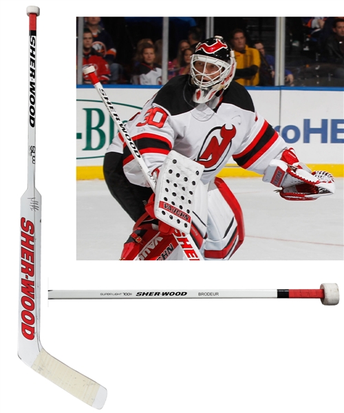 Martin Brodeurs 2012-13 New Jersey Devils Signed Sher-Wood Game-Used Stick