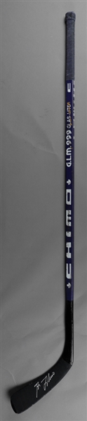 Guy Lafleurs Late-1980s Quebec Nordiques Signed Chimo Game-Used Stick