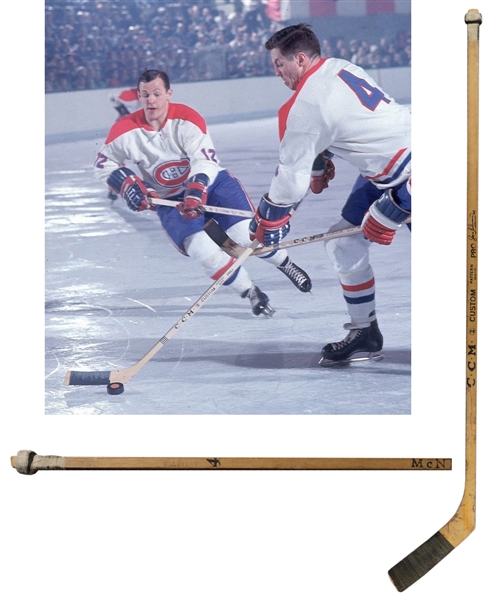 Jean Beliveaus Mid-to-Late-1960s Montreal Canadiens Signed CCM Custom Pro Game-Used Stick
