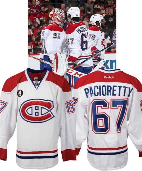Max Paciorettys 2014-15 Montreal Canadiens Game-Worn Playoffs Jersey with Team LOA - Photo-Matched! 
