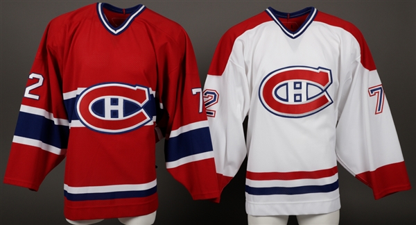 Mathieu Carles 2006-07 Montreal Canadiens Game-Issued Home and Away Jerseys with Team LOAs