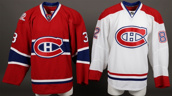 Ryan OByrnes 2009-10 Montreal Canadiens Game-Issued Home Jersey (Centennial Patch) and Andrew Conboys 2009-10 Montreal Canadiens Game-Issued Away Jersey with Team LOAs