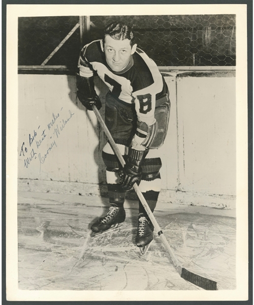 Deceased HOFer Ralph "Cooney" Weiland Signed Boston Bruins Photo from the E. Robert Hamlyn Collection