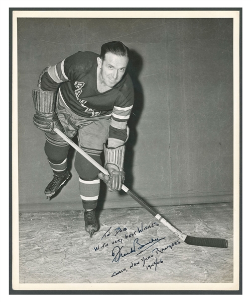 Deceased HOFer Frank Boucher Signed New York Rangers Photo from the E. Robert Hamlyn Collection