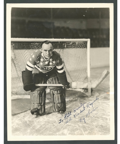 Deceased HOFer Roy "Shrimp" Worters Signed New York Americans Photo from the E. Robert Hamlyn Collection